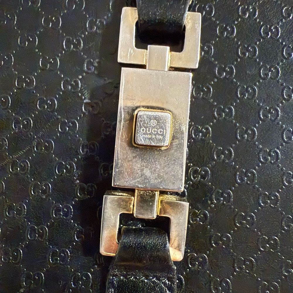 Gucci Microguccissima Jackie Piston Lock Authentic Leather Wallet in Black - Picture 5 of 14